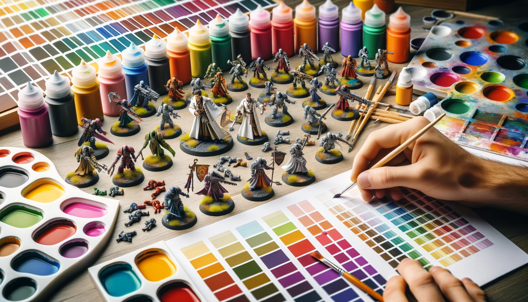  processus de choix et d'application des schémas de couleurs sur des figurines miniatures